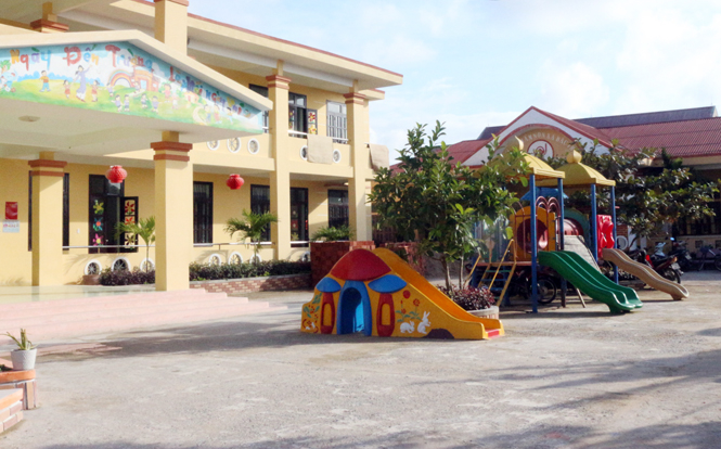 Trường mầm non Bắc Trạch được xây mới khang trang.