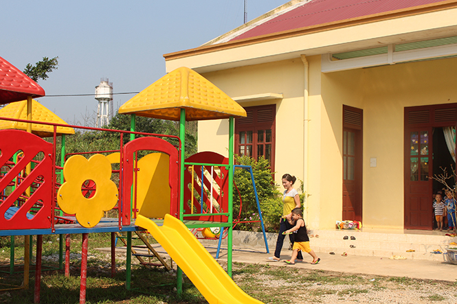  Nhà trẻ đội 1 (xã Ngân Thủy) được đầu tư xây dựng khang trang.