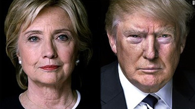Ứng cử viên Hillary Clinton của đảng Dân chủ và Donald Trump của phe Cộng hòa. (Nguồn: CNN)