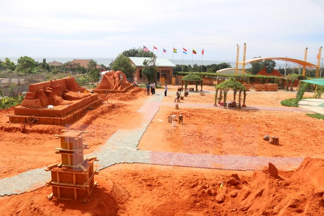  Một góc công viên tượng cát Forgotten Land. (Ảnh: Nguyễn Thanh/TTXVN)
