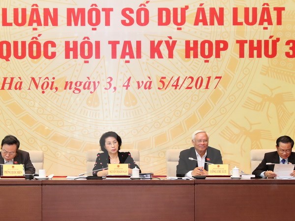 Đoàn chủ tịch Hội nghị. (Ảnh: Trọng Đức/TTXVN)