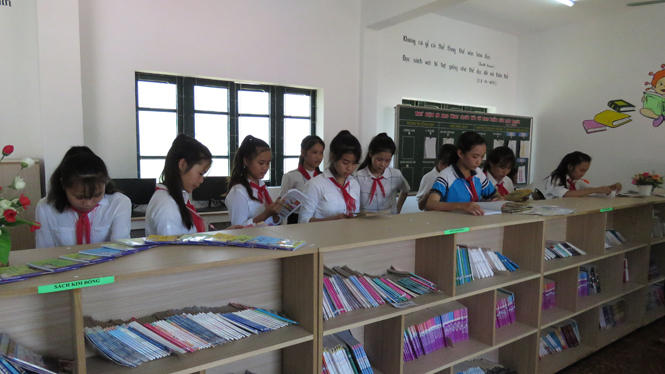 Một góc “Thư viện mở hi vọng”.