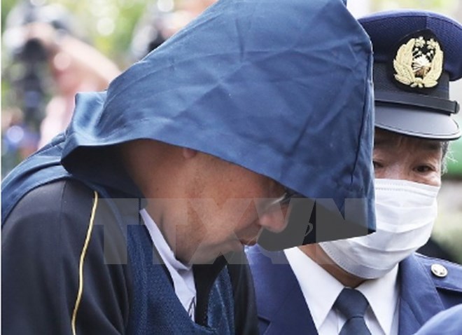Nghi phạm Shibuya Yasumasa tại Cơ quan cảnh sát Abiko ngày 15-4. (Nguồn: The Japan News/TTXVN)
