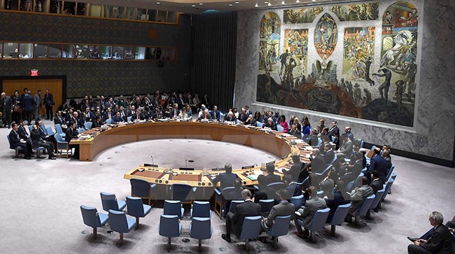 Một phiên họp của Hội đồng Bảo an Liên hợp quốc. (Nguồn: AFP/TTXVN)