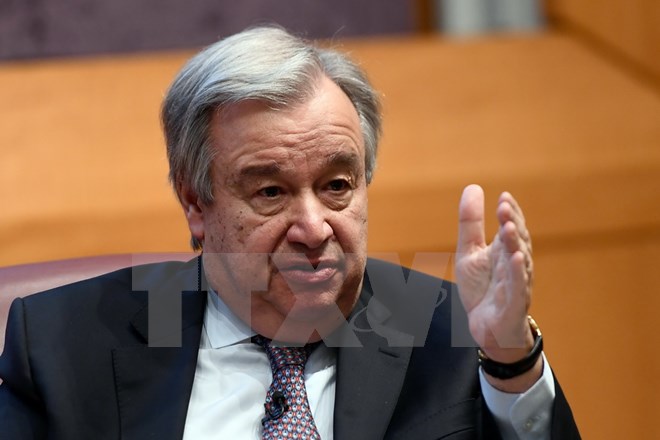 Tổng thư ký Liên hợp quốc Antonio Guterres. (Nguồn: AFP/TTXVN)