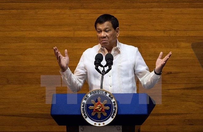 Tổng thống Philippines Rodrigo Duterte. (Nguồn: AFP/TTXVN)
