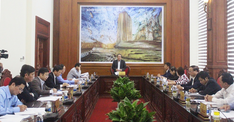 Đồng chí Bí thư Tỉnh ủy Hoàng Đăng Quang phát biểu tại hội nghị