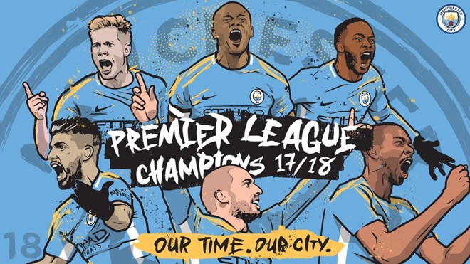 Manchester City vô địch Premier League 2017-18.