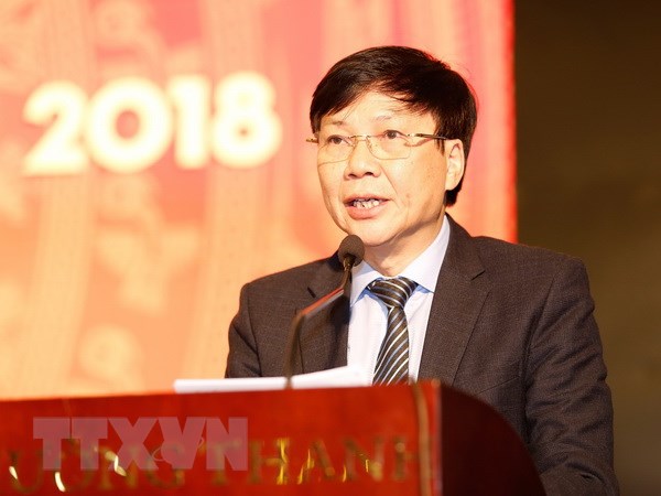  Phó Chủ tịch Thường trực Hội Nhà báo Việt Nam Hồ Quang Lợi phát biểu. (Ảnh: Bích Huệ/TTXVN)