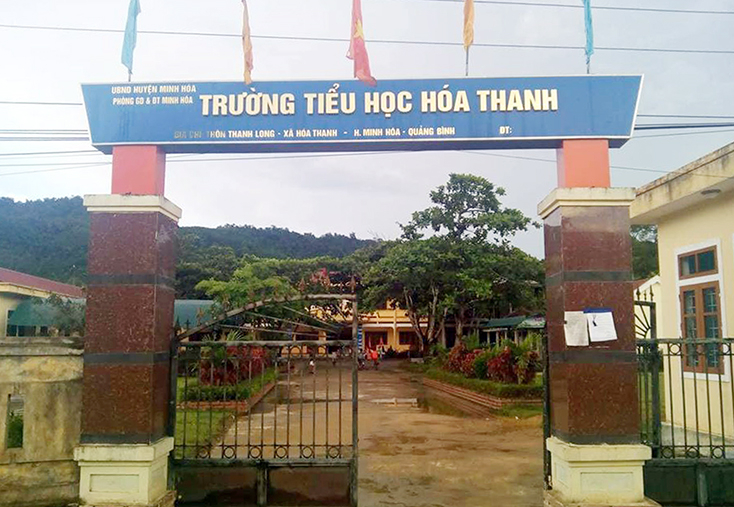 Một số hạng mục xây dựng tại Trường Tiểu học Hóa Thanh đơn vị thi công đã thi công không đúng khối lượng thiết kế nhưng vẫn được đơn vị giám sát thi công nghiệm thu.