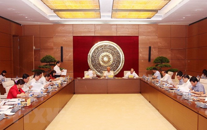 Quang cảnh phiên họp của Ủy ban Tư pháp. (Ảnh: Nguyễn Dân/TTXVN)