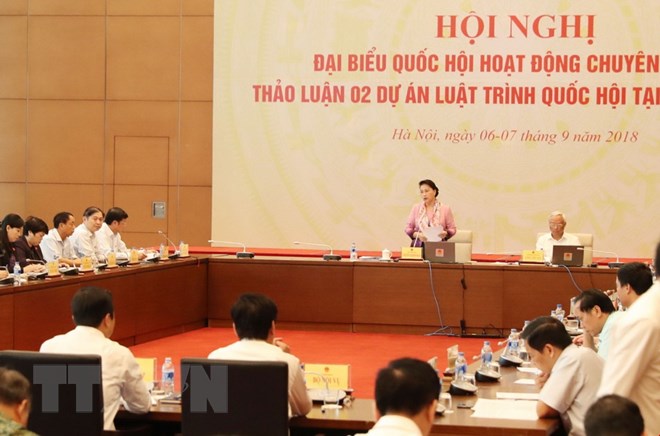 Chủ tịch Quốc hội Nguyễn Thị Kim Ngân phát biểu. (Ảnh: Trọng Đức/TTXVN)