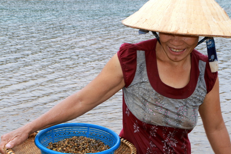 Niềm vui sau một ngày lao động vất vả.