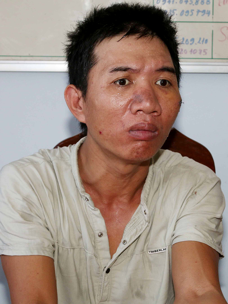 Đối tượng Nguyễn Văn Quân tại cơ quan Điều tra.