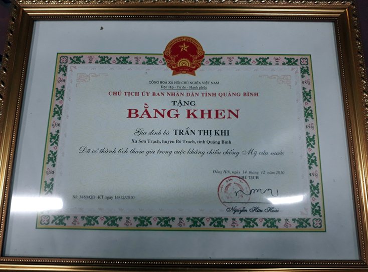 Một trong những trường hợp chưa nhận được bằng khen ở xã Sơn Trạch (huyện Bố Trạch).