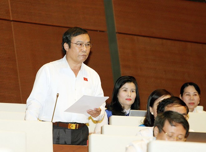 Đại biểu Quốc hội tỉnh Thành phố Đà Nẵng Nguyễn Bá Sơn phát biểu. (Ảnh: Nguyễn Dân/TTXVN)