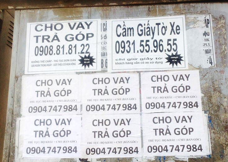 Nhan nhản các thông báo cho vay “lãi suất thấp” với thủ tục đơn giản, nhanh gọn.  