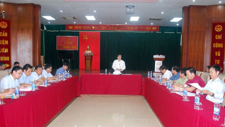 Đồng chí Nguyễn Xuân Quang, Phó Chủ tịch Thường trực UBND tỉnh phát biểu tại buổi làm việc.