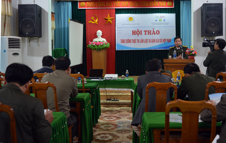 Lãnh đạo Chi cục Kiểm lâm tỉnh đặt vấn đề tại hội thảo.