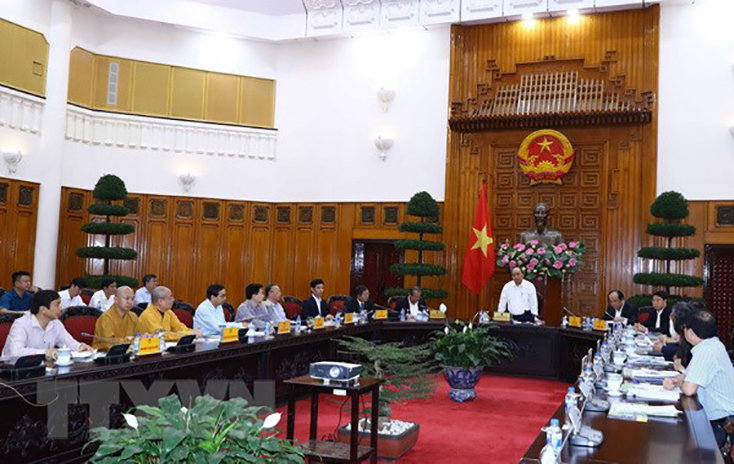 Thủ tướng Nguyễn Xuân Phúc phát biểu. (Ảnh: Thống Nhất/TTXVN)