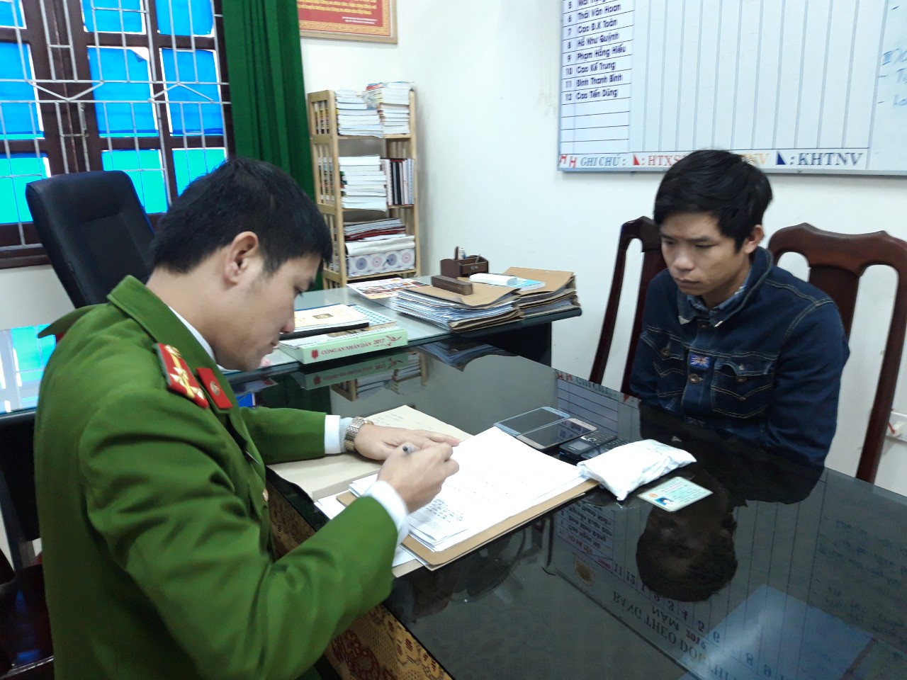 Đối tượng Hoàng Thanh Tâm tại cơ quan điều tra