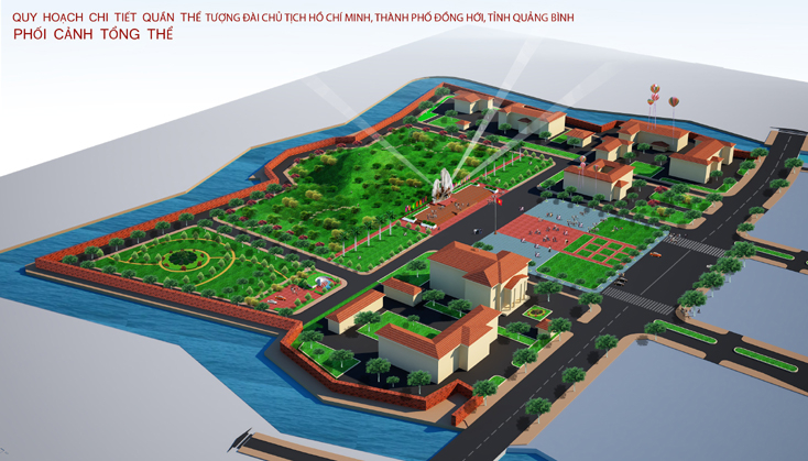 Phối cảnh quy hoạch chi tiết quần thể tượng đài Chủ tịch Hồ Chí Minh.