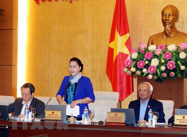 Khai mac Phien hop thu 31 cua Uy ban Thuong vu Quoc hoi hinh anh 2Chủ tịch Quốc hội Nguyễn Thị Kim Ngân chủ trì và phát biểu khai mạc Phiên họp thứ 31 Ủy ban Thường vụ Quốc hội. (Ảnh: Trọng Đức/TTXVN)