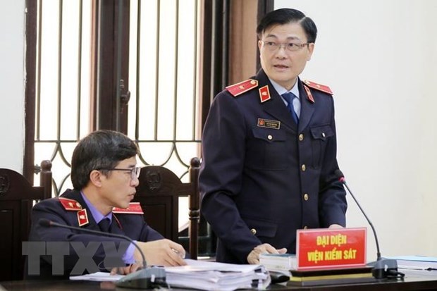 Trong ảnh: Đại diện Viện Kiểm sát cấp cao xét hỏi các bị cáo có nội dung kháng nghị, kháng cáo. Ảnh: Trung Kiên - TTXVN