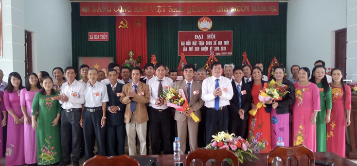 Ủy ban MTTQVN xã Hoa Thủy (huyện Lệ Thủy) khóa XXIV, nhiệm kỳ 2019-2024 ra mắt nhận nhiệm vụ trước Đại hội