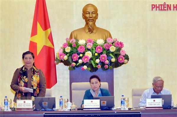 Xay dung luc luong du bi dong vien hung hau, chat luong cao hinh anh 2Phó Chủ tịch Thường trực Quốc hội Tòng Thị Phóng phát biểu. (Ảnh: Trọng Đức/TTXVN)