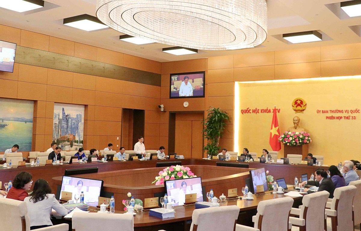 Toàn cảnh Phiên họp thứ 33 của Ủy ban Thường vụ Quốc hội khóa XIV (chiều 16-4-2019). (Ảnh: Văn Điệp/TTXVN)