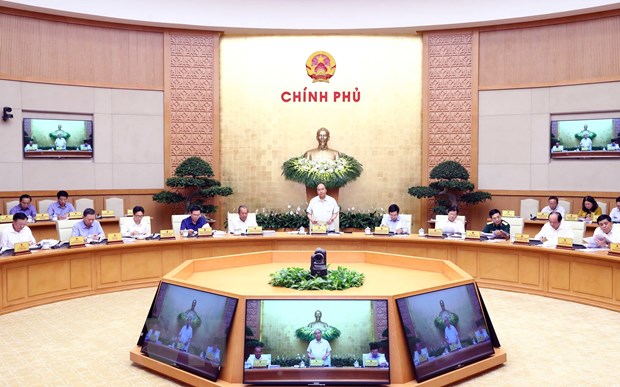 Thu tuong: Cong khai viec thanh tra dieu chinh gia dien cho toan dan hinh anh 1Toàn cảnh phiên họp Chính phủ thường kỳ tháng 4. (Ảnh: Thống Nhất/TTXVN)