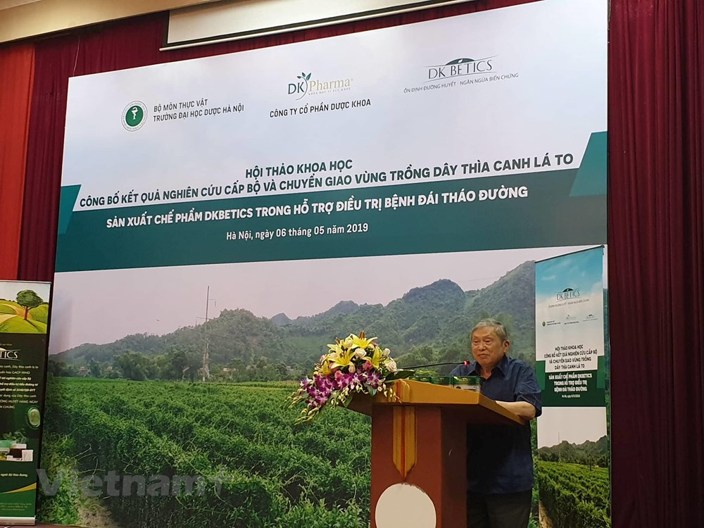  Giáo sư Thái Hồng Quang - Chủ tịch Hội Nội tiết đái tháo đường Việt Nam phát biểu tại buổi lễ. (Ảnh: PV/Vietnam+)