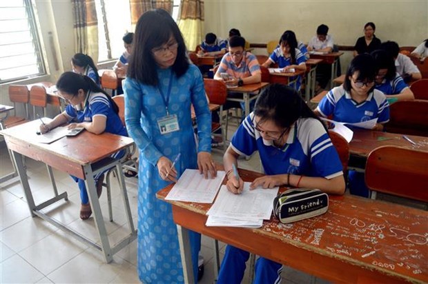 Thí sinh thi thử kỳ thi Trung học phổ thông quốc gia năm 2019. (Ảnh: Đinh Văn Nhiều/TTXVN)