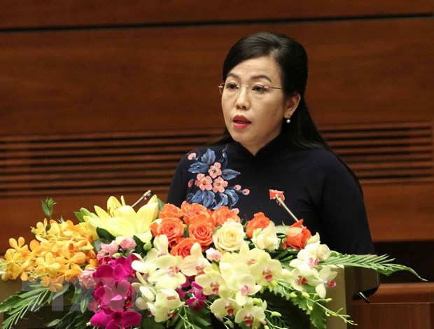 Trưởng Ban Dân nguyện của Ủy ban Thường vụ Quốc hội Nguyễn Thanh Hải trình bày Báo cáo kết quả giám sát việc giải quyết kiến nghị của cử tri gửi đến kỳ họp thứ 6 Quốc hội khóa XIV. (Ảnh: Văn Điệp/TTXVN)