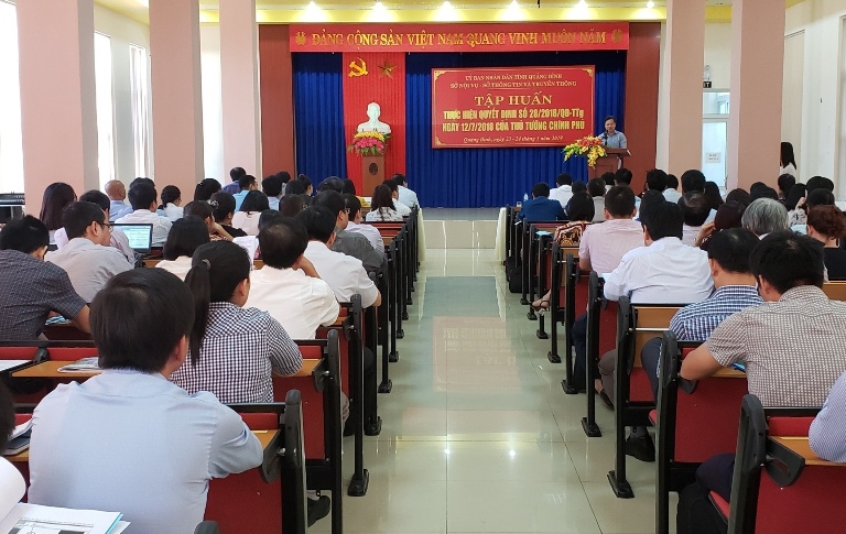 Toàn cảnh hội nghị tập huấn gửi, nhận văn bản điện tử giữa các cơ quan trong hệ thống hành chính nhà nước.