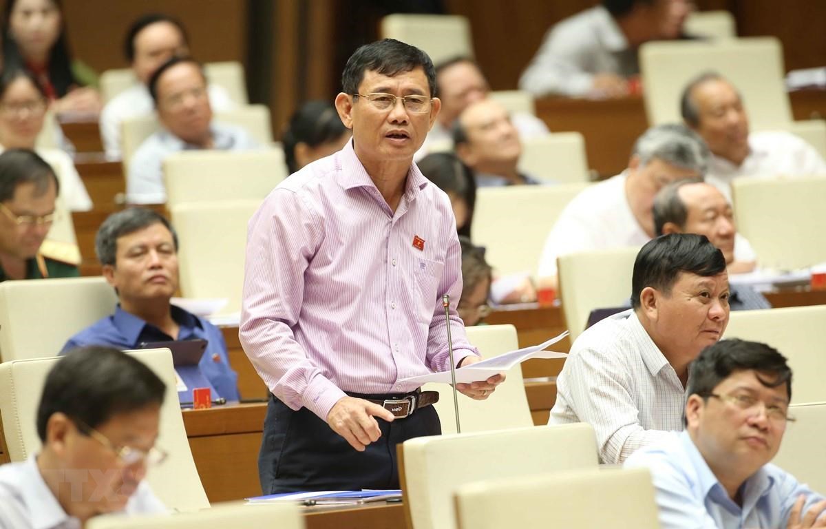 Đại biểu quốc hội tỉnh Quảng Bình Nguyễn Ngọc Phương phát biểu. (Ảnh: Doãn Tấn/TTXVN)