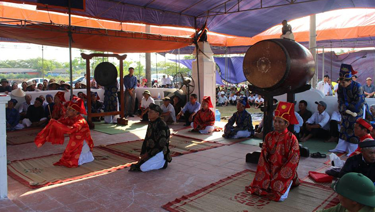 Nghi lễ cúng rằm tháng 3 âm lịch tại nghĩa trũng Cồn Cui (Hạ Trạch, Bố Trạch).