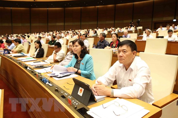 Dieu chinh kip thoi khung gia dat, bao dam loi ich cho nguoi dan hinh anh 2Đoàn Đại biểu Quốc hội tỉnh Bắc Ninh tại phiên họp. (Ảnh: Phương Hoa/TTXVN)