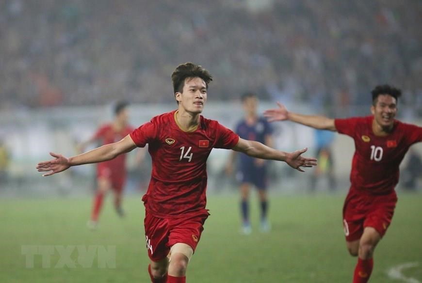  Hoàng Đức trong màu áo U23 Việt Nam. (Ảnh: Trọng Đạt/TTXVN)