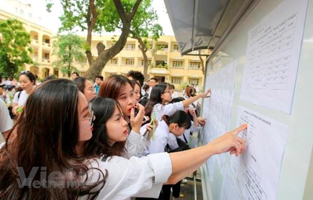 Thí sinh dự thi trung học phổ thông quốc gia. (Ảnh: Lê Minh Sơn/Vietnam+)