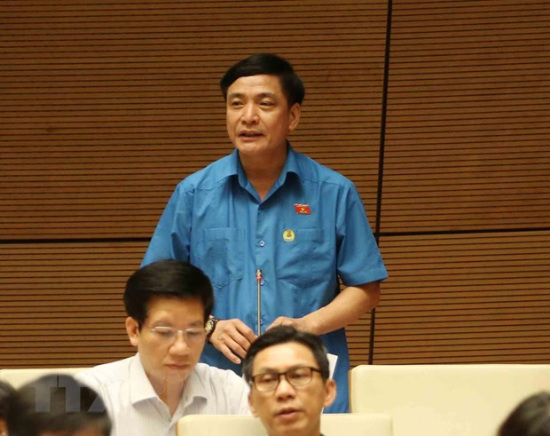 Thoi diem phe chuan gia nhap Cong uoc so 98 da chin muoi hinh anh 1Đại biểu Quốc hội tỉnh Gia Lai Bùi Văn Cường phát biểu. (Ảnh: Phương Hoa/TTXVN)