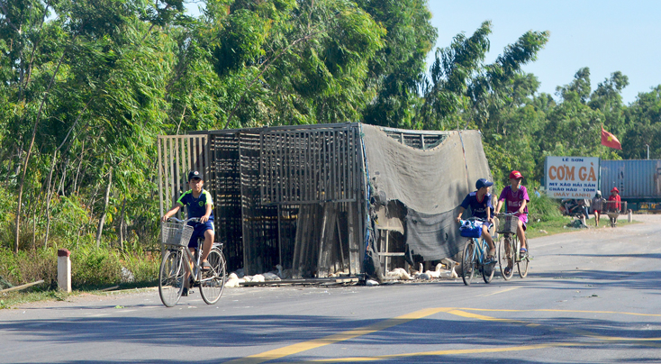 Hiện trường vụ tai nạn.