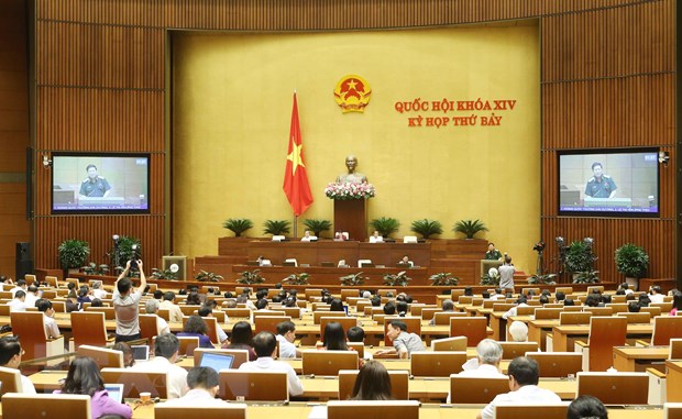 Hop Quoc hoi: Dam bao che do, chinh sach cho dan quan tu ve hinh anh 2Quang cảnh Quốc hội họp sáng 13/6. (Ảnh: Doãn Tấn/TTXVN)