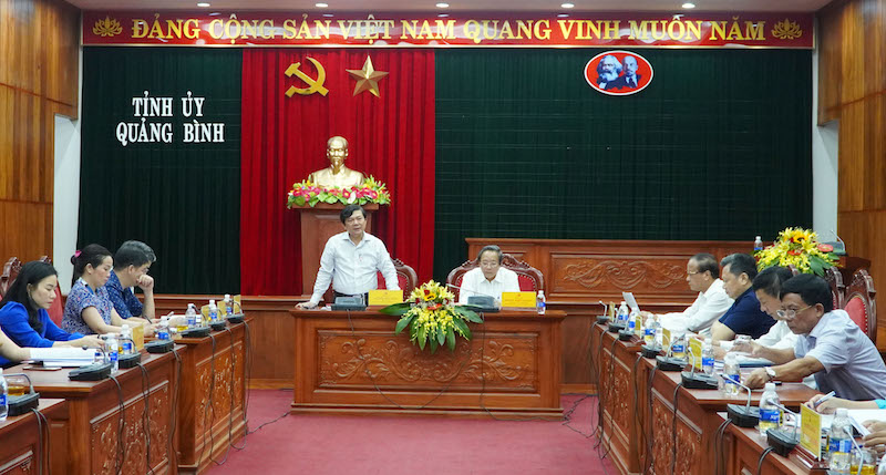 Đồng chí Nguyễn Hữu Dũng, Phó Chủ tịch Uỷ ban Trung ương MTTQ Việt Nam phát biểu tại buổi làm việc