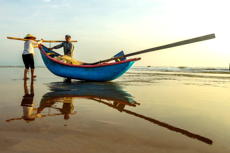 Buổi sáng bên biển. Ảnh: Lê Thanh Thu