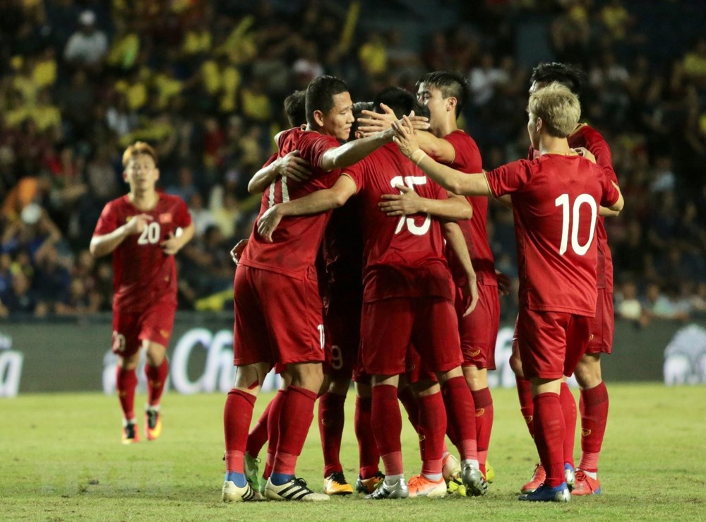  Các tuyển thủ Việt Nam tại Kings Cup 2019 ở Thái Lan. (Ảnh: Nguyễn Minh Tiến/TTXVN)