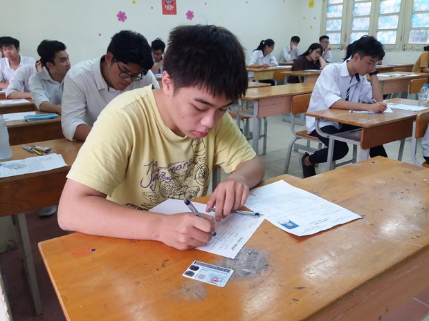 Thí sinh dự thi trung học phổ thông quốc gia 2019. (Ảnh: Phạm Mai/Vietnam+)