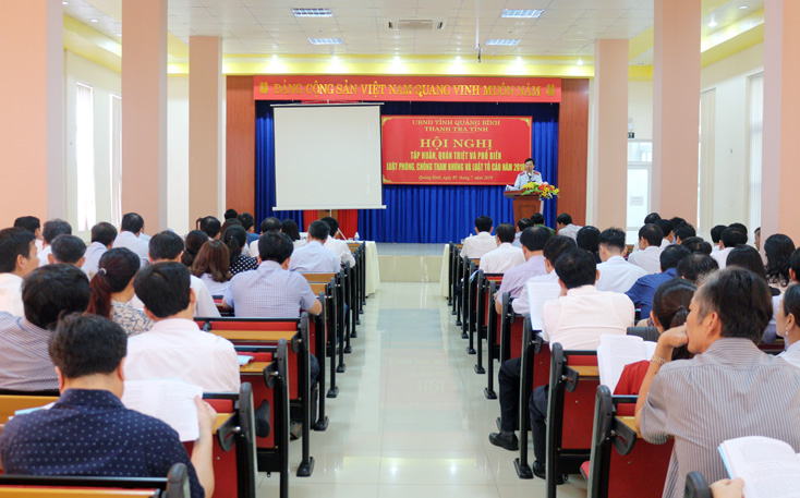 Tại hội nghị, các đại biểu đã được quán triệt các quy định mới nổi bật của Luật P,CTN và Luật Tố cáo năm 2018.