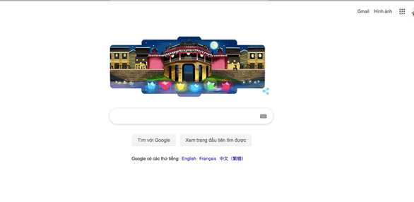 Hình ảnh trang chủ tìm kiếm của Google lúc 8h sáng nay - Ảnh: B.D